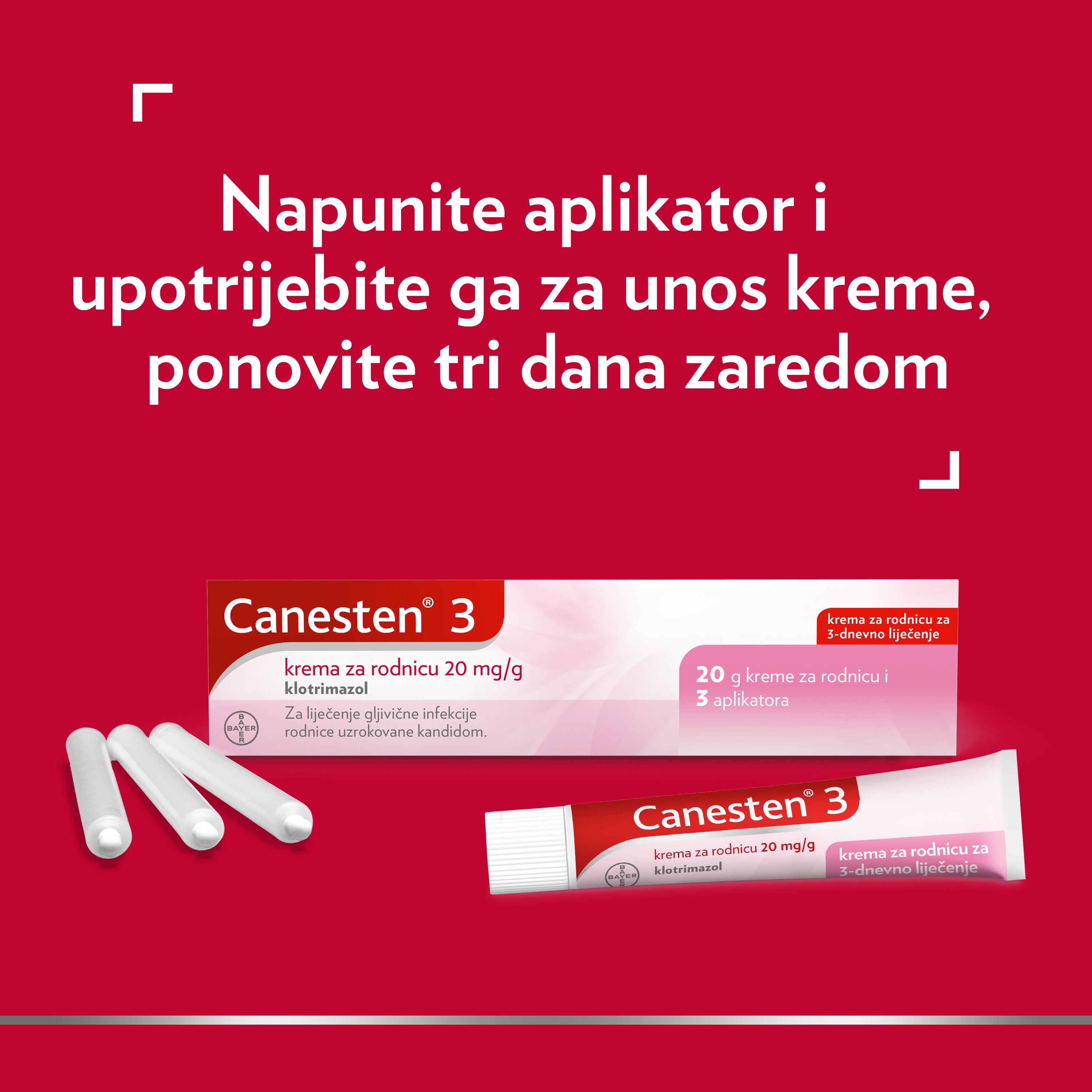 Canesten®3 krema za rodnicu 20mg/g| Canesten proizvodi